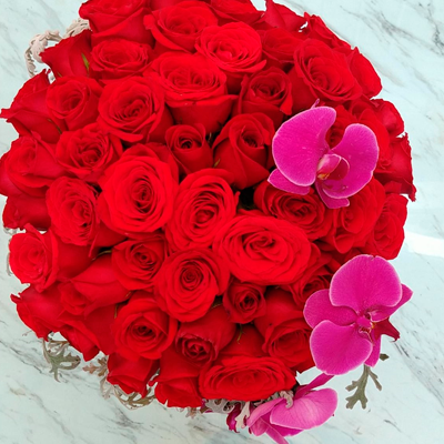 50 Rosas con Orquídea Phalaenopsis | LIBERTE