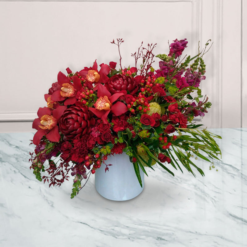 Arreglo floral de Orquídeas y Rosas | CARRARA