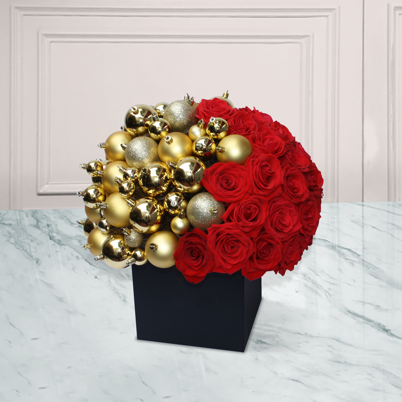 Caja con Esferas y Rosas | WISHES