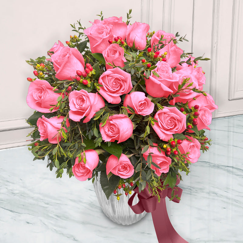 Jarrón con 24 Rosas | VALENTINA
