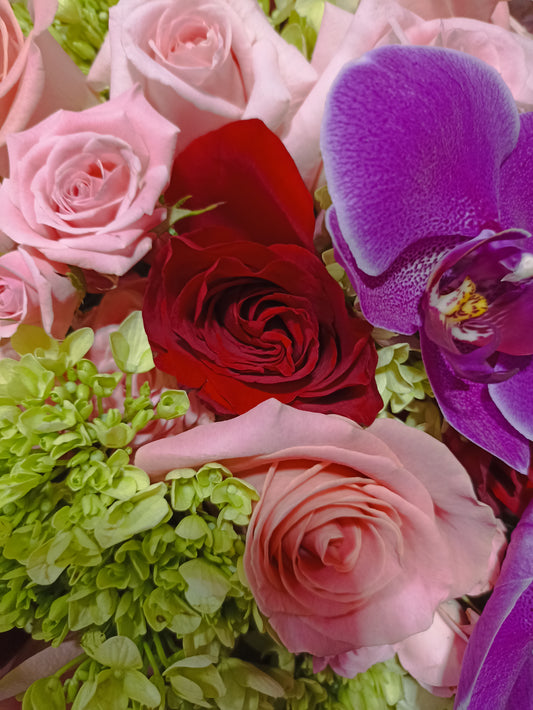 Arreglo Floral Orquideas Hortensias y Rosas | LIFE