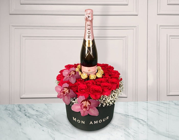 40 Rosas Premium con Champagne | HARMONIOUS