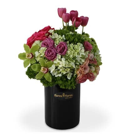 Arreglo Floral Orquideas Tulipanes y Rosas | LOVELY