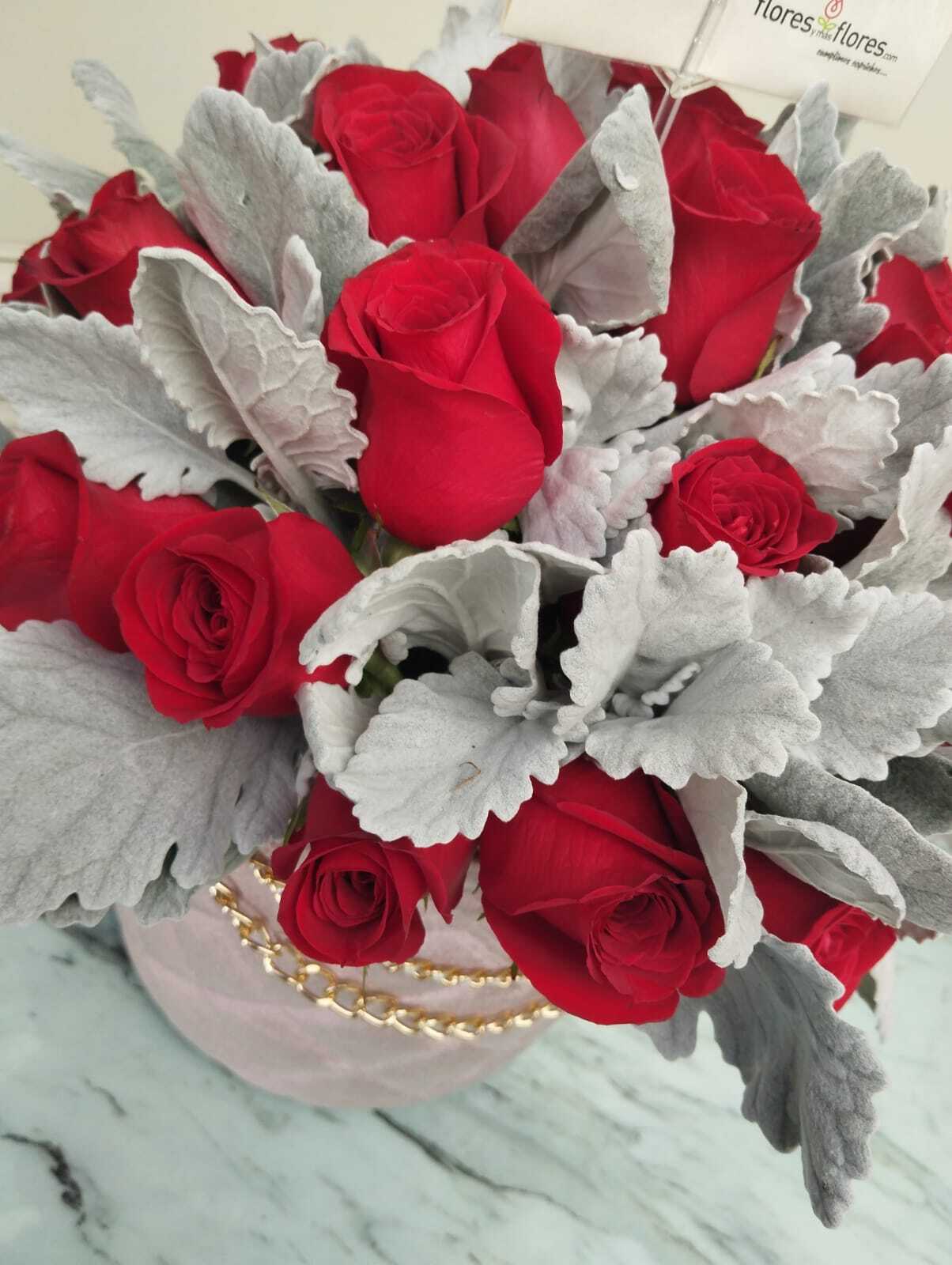 Caja aterciopelada con 75 Rosas | MADEMOISELLE BIG