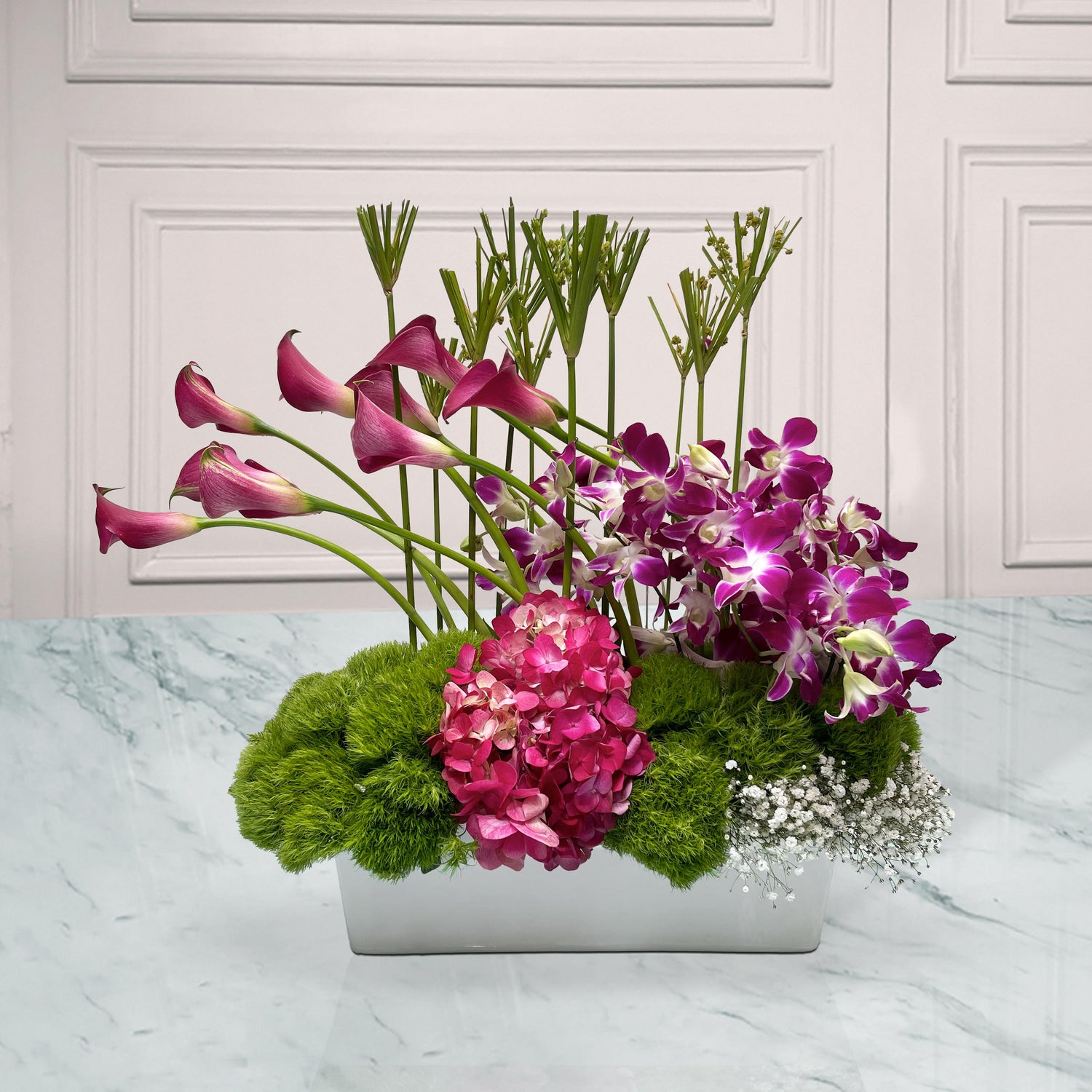 Arreglo Floral Orquideas Callas y Hortensias | ANIMO