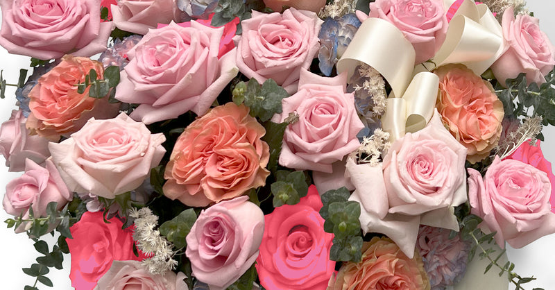 Canasto de 30 Rosas en Tonalidades Suaves | CATHERINE
