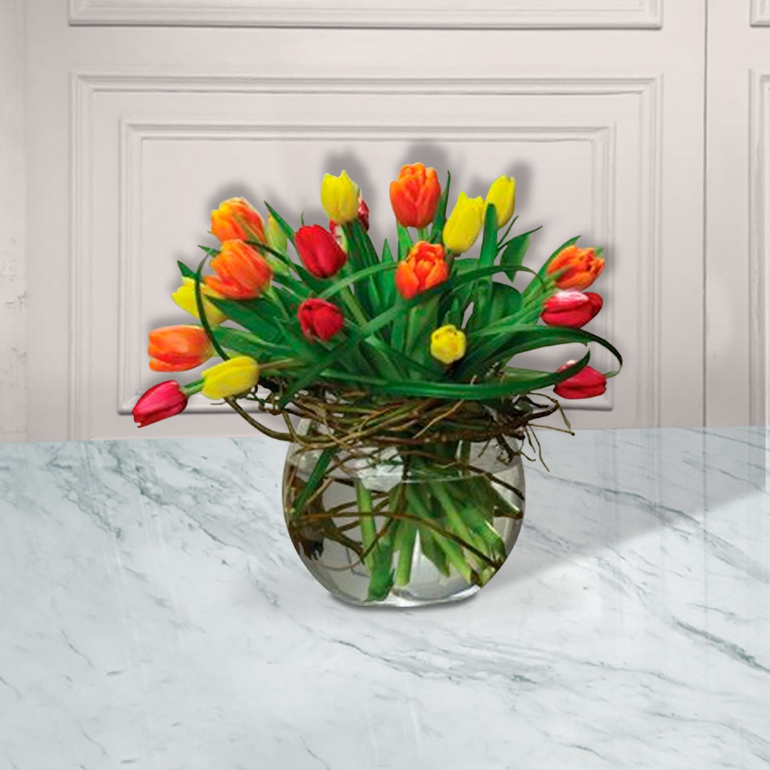 Arreglo de 40 Tulipanes Multicolor | ESPLENDIDO