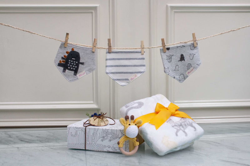 Kit Bebé Estampado y Sonaja de Punto | GALA