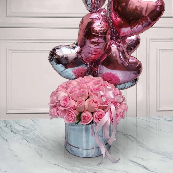 Rosas Premium con Globos| Petra