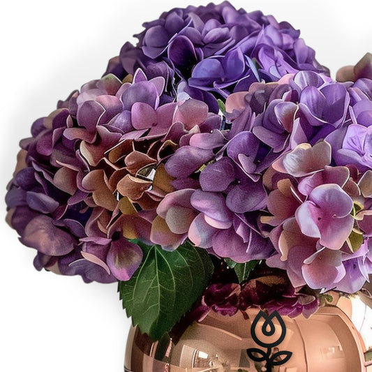 Base Esfera Metálica con Hortensias | ROCÍO