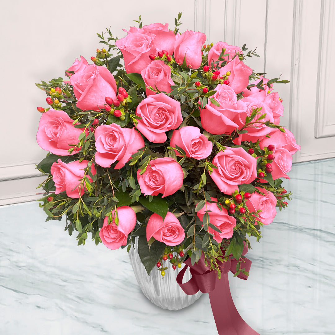 Jarrón con 24 Rosas | VALENTINA