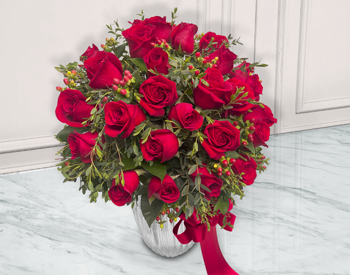Jarrón con 24 Rosas | VALENTINA