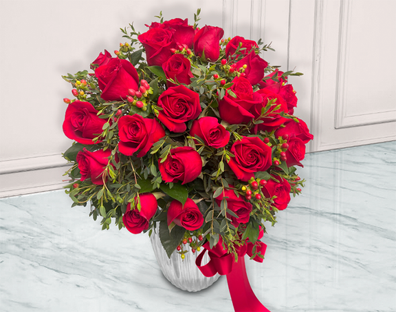 Jarrón con 24 Rosas | VALENTINA
