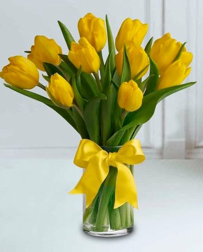 Bouquet de 10 Tulipanes Amarillos | HAPPY