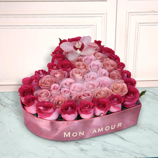 Corazón de 50 rosas Premium | BARDOT