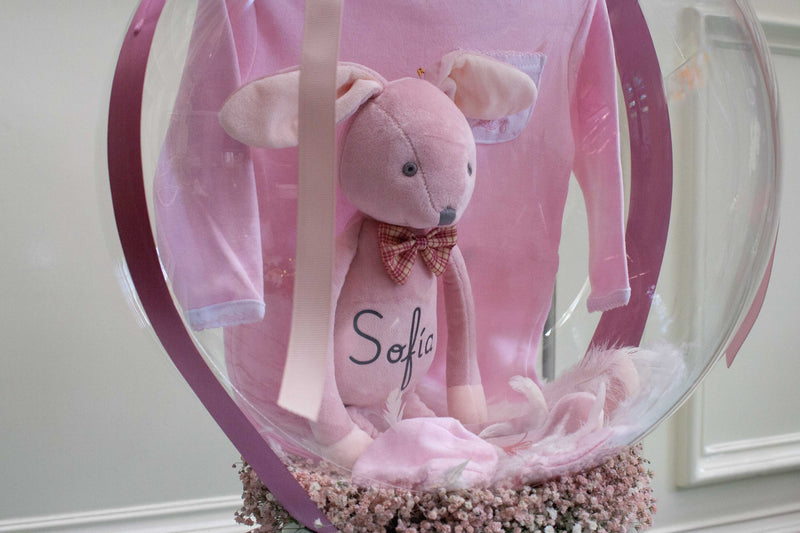Composición Conejo Personalizado y Globo Burbuja | CIRCE